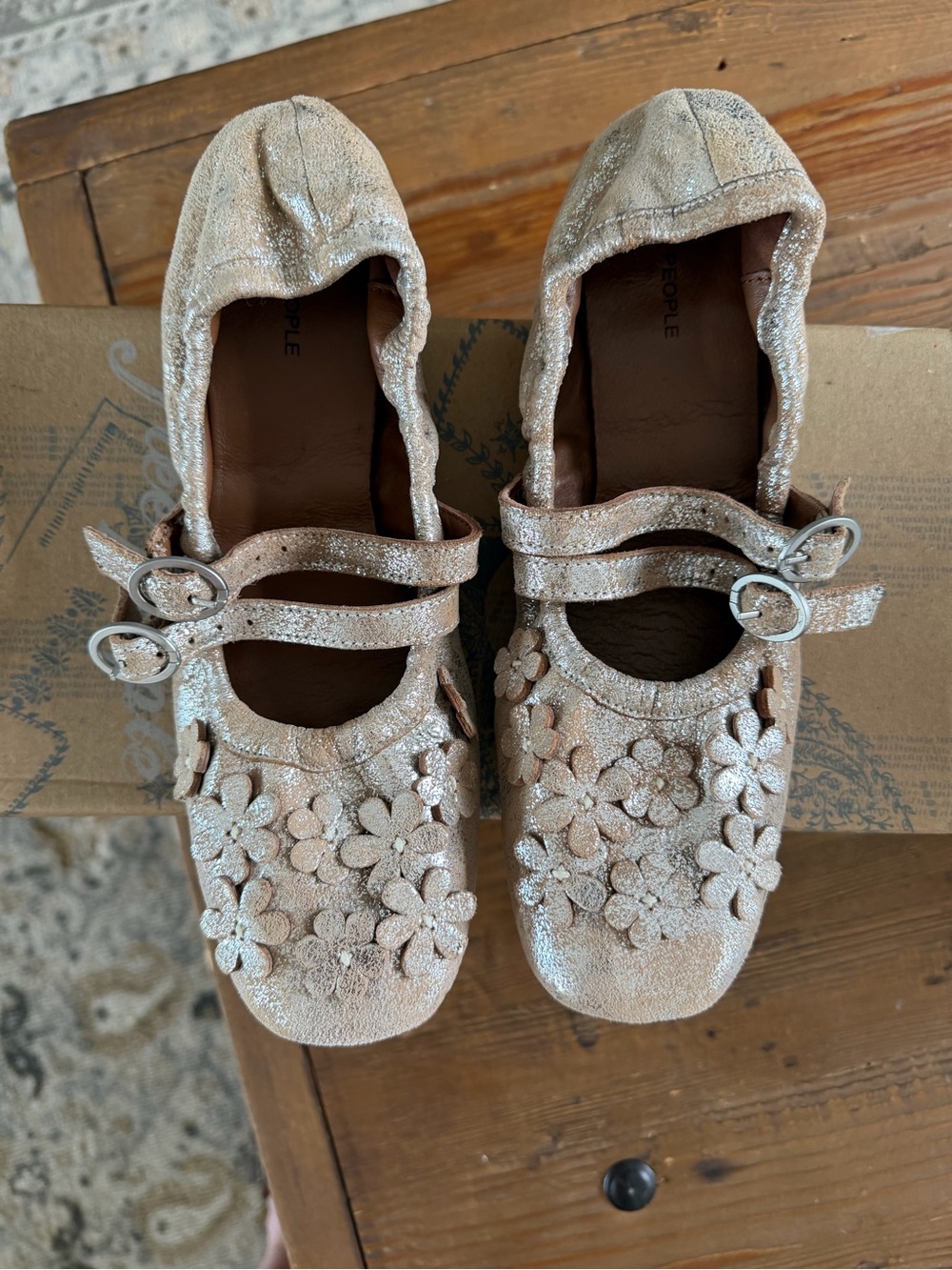 Free People Mimosa Mary Jane Champagne Metallic - Picture 9 of 15